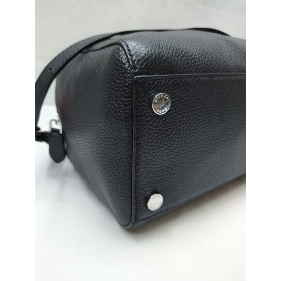 Michael Kors Mercer Black Pebbled Leather Duffle Zipper Closure Satchel Bag - Picture 15 of 16